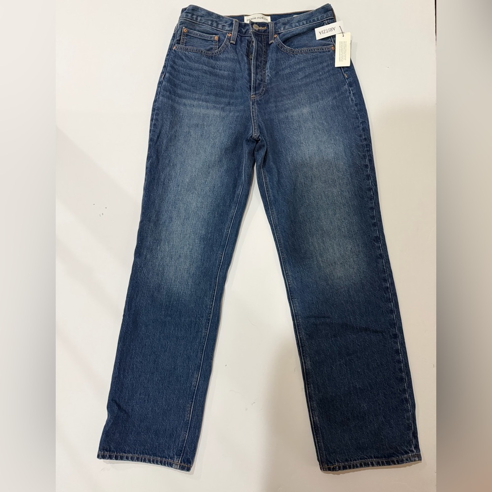 Denim Forum Aritzia Joni Dark Blue Stormy High Rise Loose Jeans 28 - Picture 2 of 7
